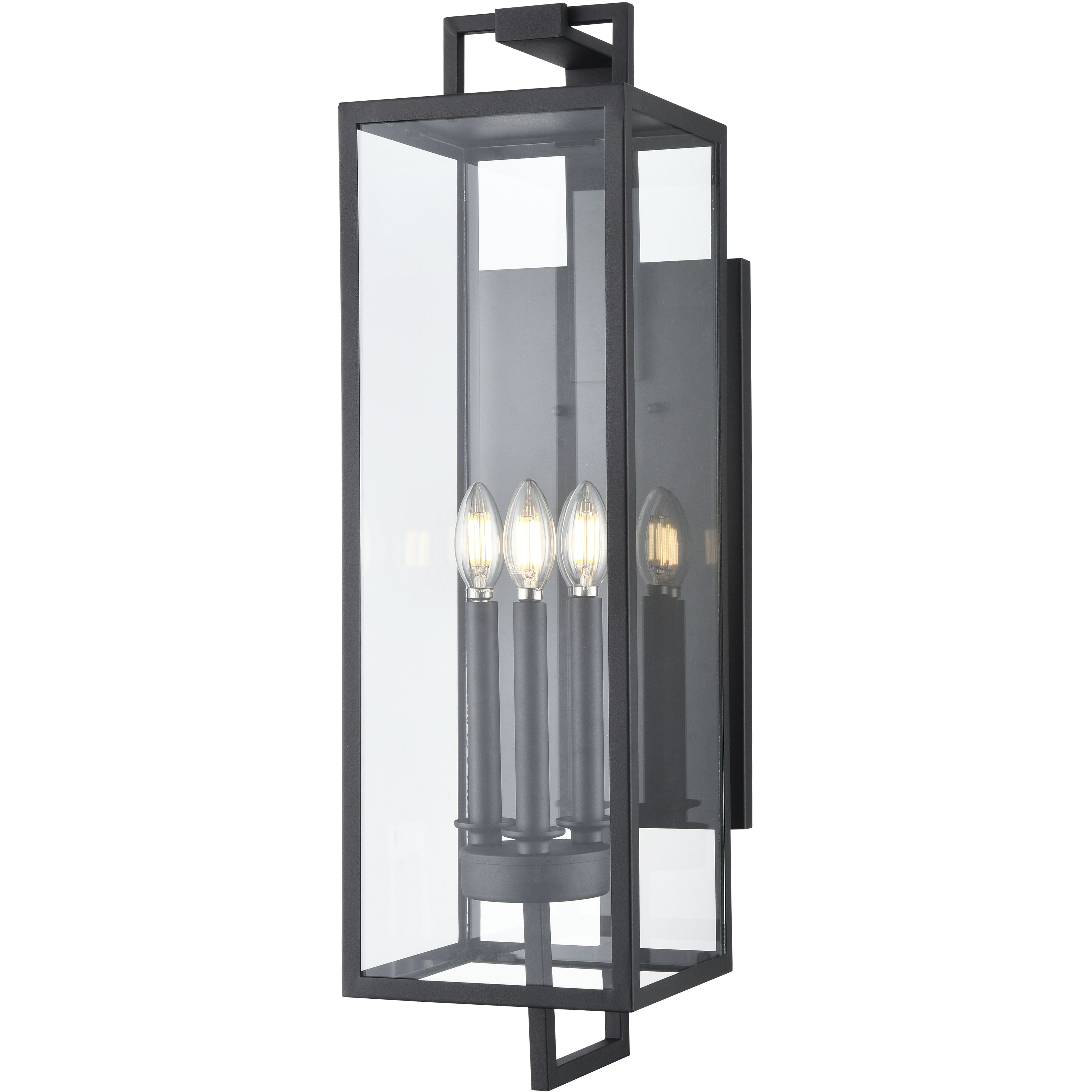 Lamont 3 Light 28.5 inch Textured Black Outdoor Wall Sconce